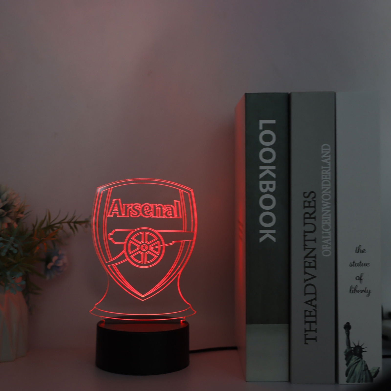 3D Optical Illusion Night Lamp - Kiddi Craze - Arsenal Light Red