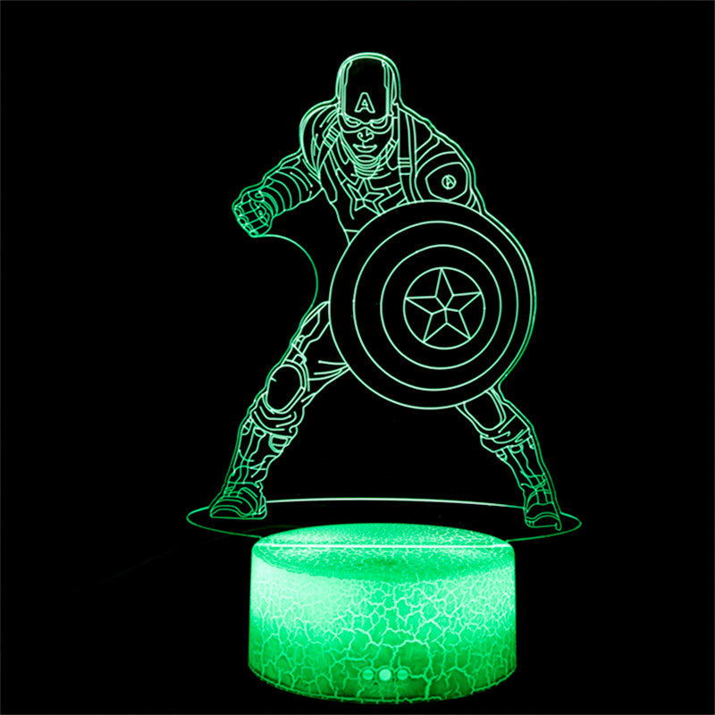 3D Optical Illusion Night Lamp - Kiddi Craze - Captain America in green