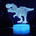 Load image into Gallery viewer, 3D Optical Illusion Night Lamp - Kiddi Craze - Dinosaur in blue
