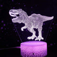Load image into Gallery viewer, 3D Optical Illusion Night Lamp - Kiddi Craze - Dinosaur in pink
