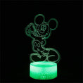 Load image into Gallery viewer, 3D Optical Illusion Night Lamp - Kiddi Craze - Mickey Mouse in green
