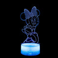Load image into Gallery viewer, 3D Optical Illusion Night Lamp - Kiddi Craze - Minnie Mouse in blue

