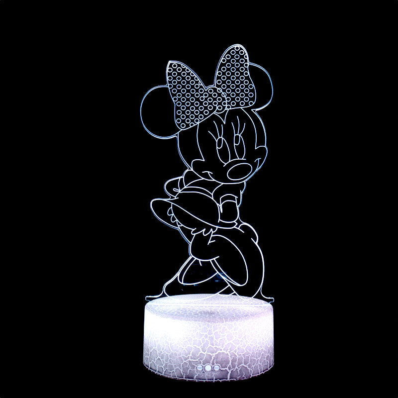 3D Optical Illusion Night Lamp - Kiddi Craze - Minnie Mouse in white