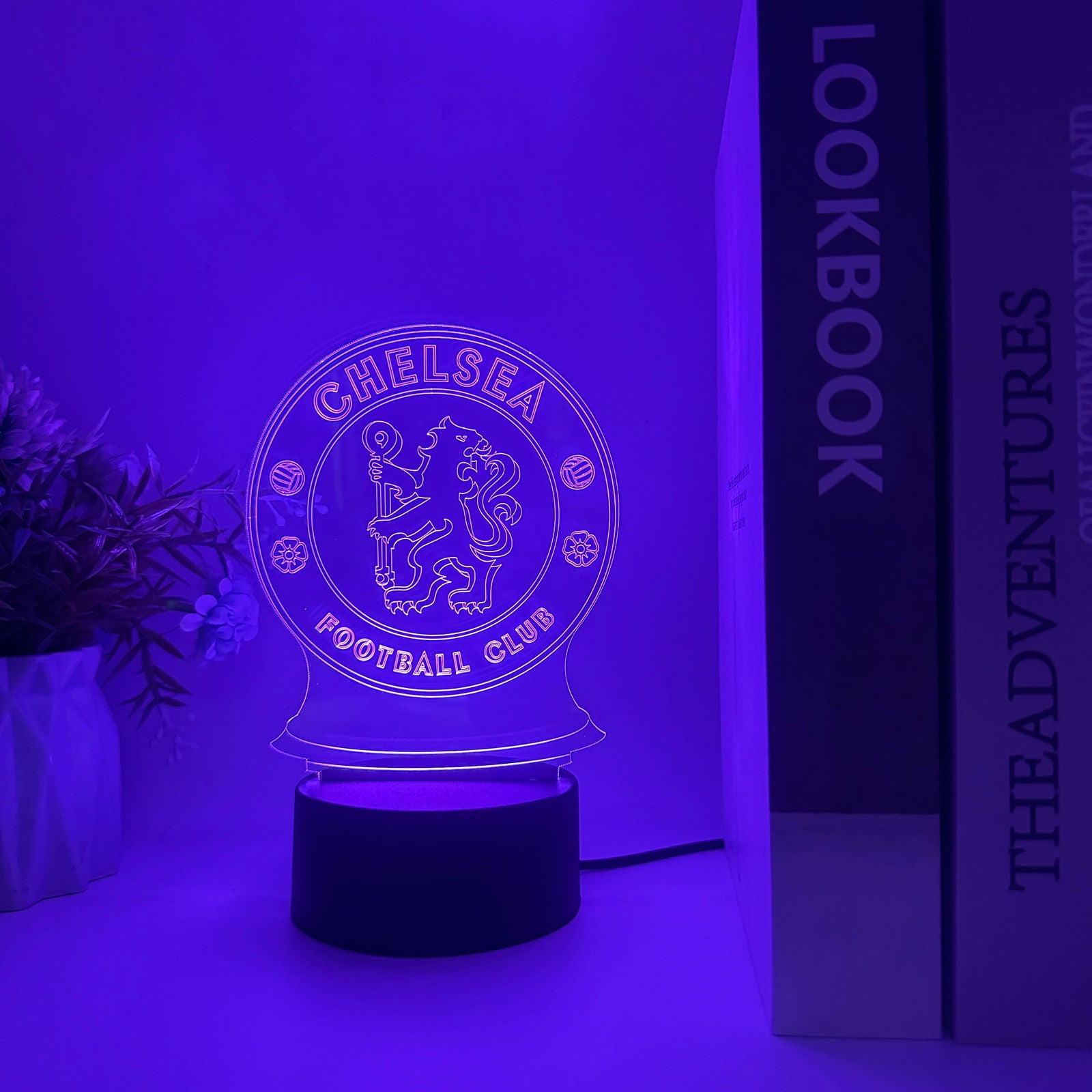 3D Optical Illusion Night Lamp - Kiddi Craze - Purple Light Chelsea