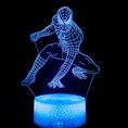 Load image into Gallery viewer, 3D Optical Illusion Night Lamp - Kiddi Craze - Spiderman light in blue
