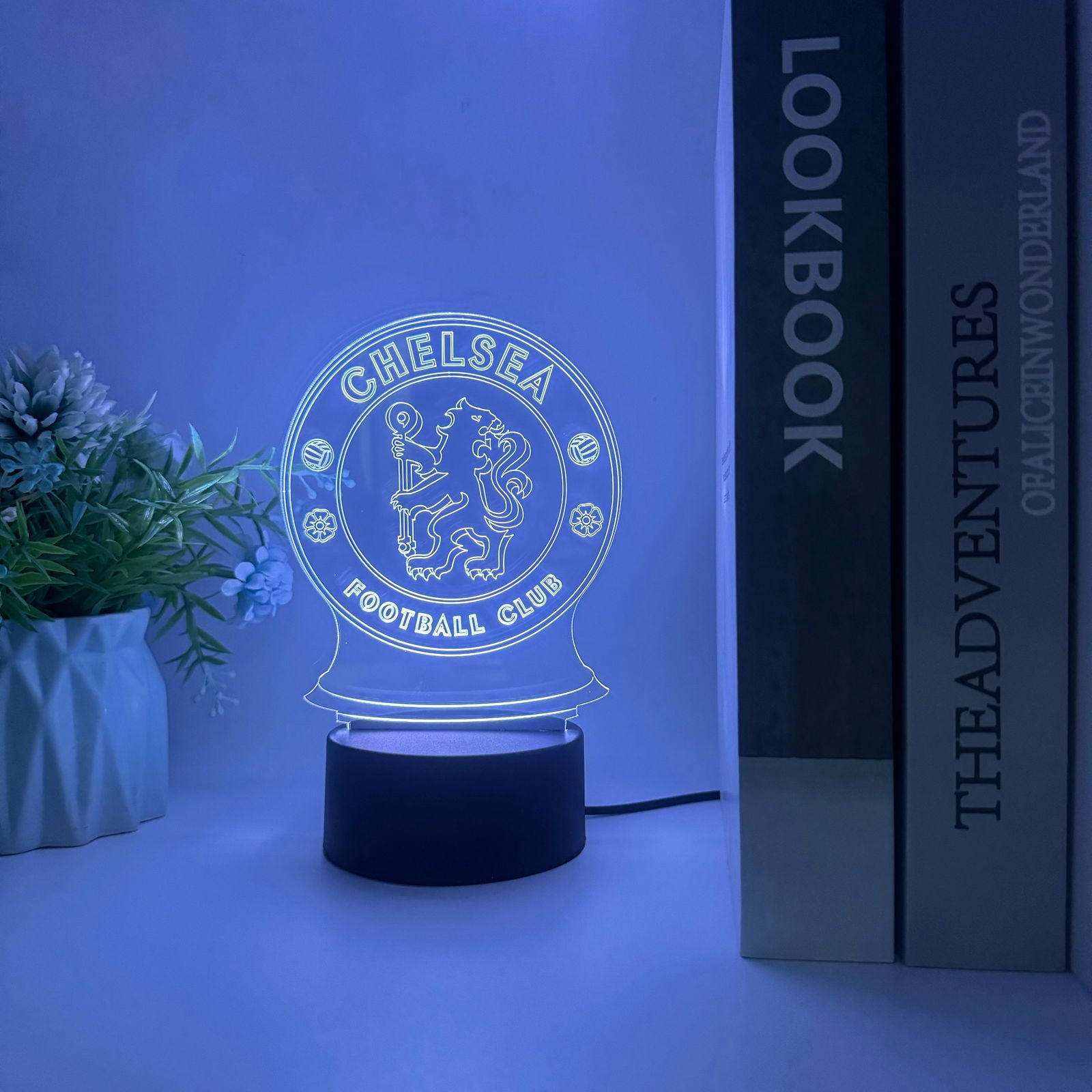 3D Optical Illusion Night Lamp - Kiddi Craze - White Light Chelsea 