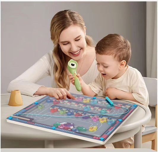 Airport ABC Puzzle Board - Kiddi Craze - Mother and Son playing the Airport ABC Puzzle Board