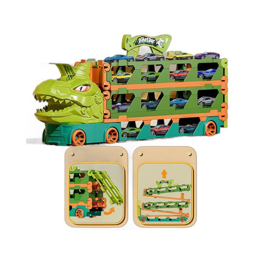 Dinosaur Car Storage Track - Kiddi Craze - How the track opens 