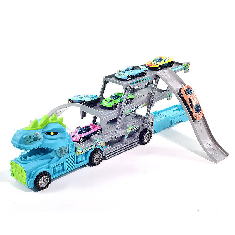 Dinosaur Car Track Ejector - Kiddi Craze - Blue and Green Dinosaur Car Track Ejector
