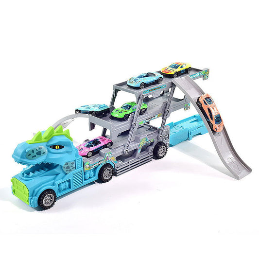 Dinosaur Car Track Ejector - Kiddi Craze - Blue and Green Dinosaur Car Track Ejector