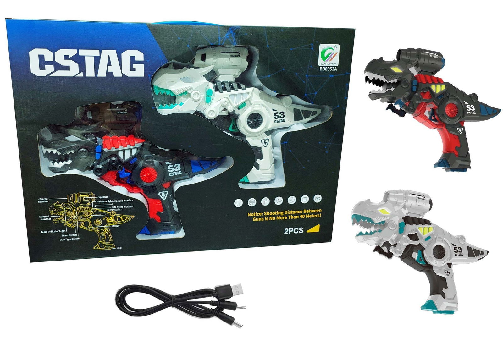 Infrared Laser Tag Dino Gun with Projector - Kiddi Craze - Infrared Laser Tag Dino Gun with Projector