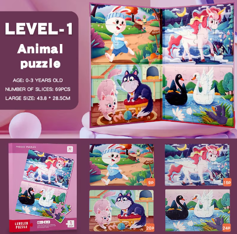 Magnetic Jigsaw Book - Kiddi Craze - Level 1 - Animal Puzzle