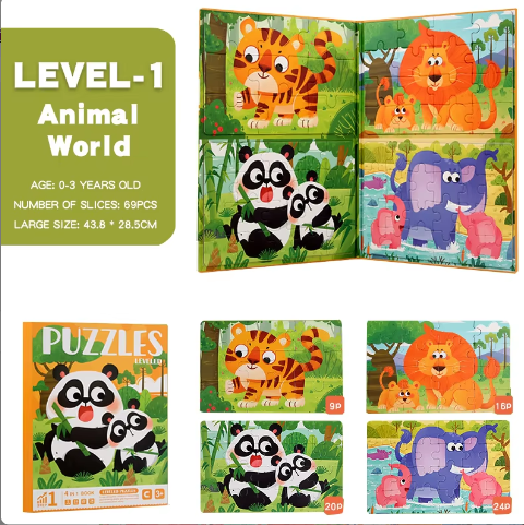 Magnetic Jigsaw Book - Kiddi Craze - Level 1 Animal World