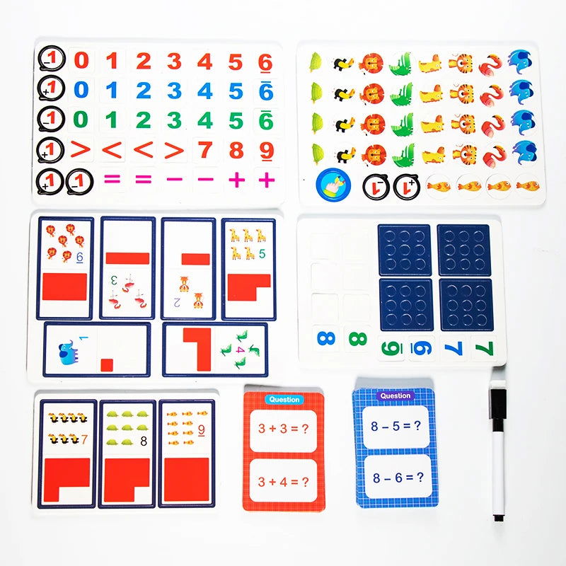 Magnetic Mini Series - Learn Math - Kiddi Craze - Cards, Pen and Numbers 