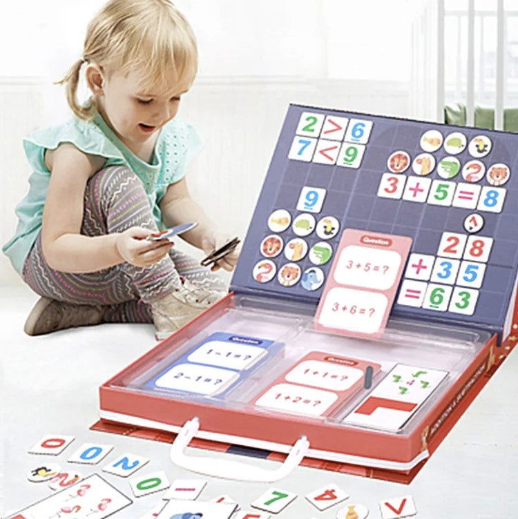 Magnetic Suitcase Series – Addition & Subtraction - Kiddi Craze - Child playing with the Magnetic Suitcase Series – Addition & Subtraction