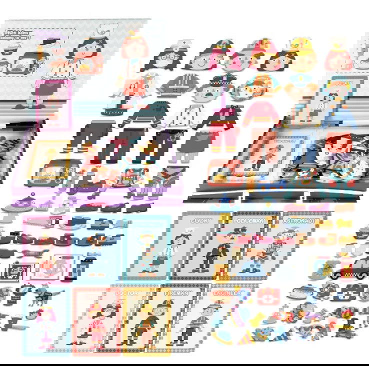 Magnetic Suitcase Series – Profession - Kiddi Craze - All the items that come inside the suitcase