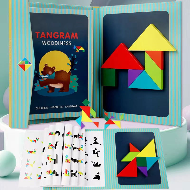 Magnetic Tangram Book - Kiddi Craze - Woodiness Magnetic Tangram 