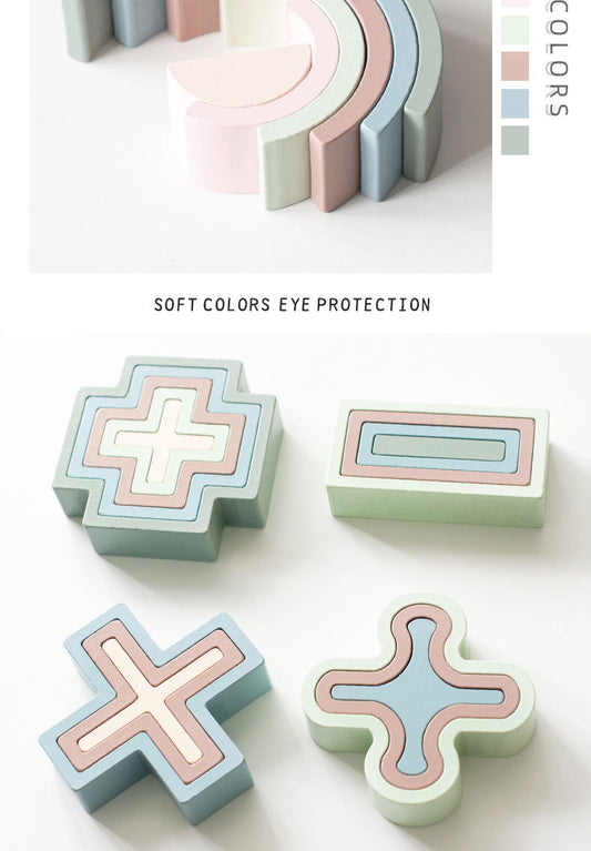 Rainbow Maths Blocks - Kiddi Craze - Soft Colours Eye Protection