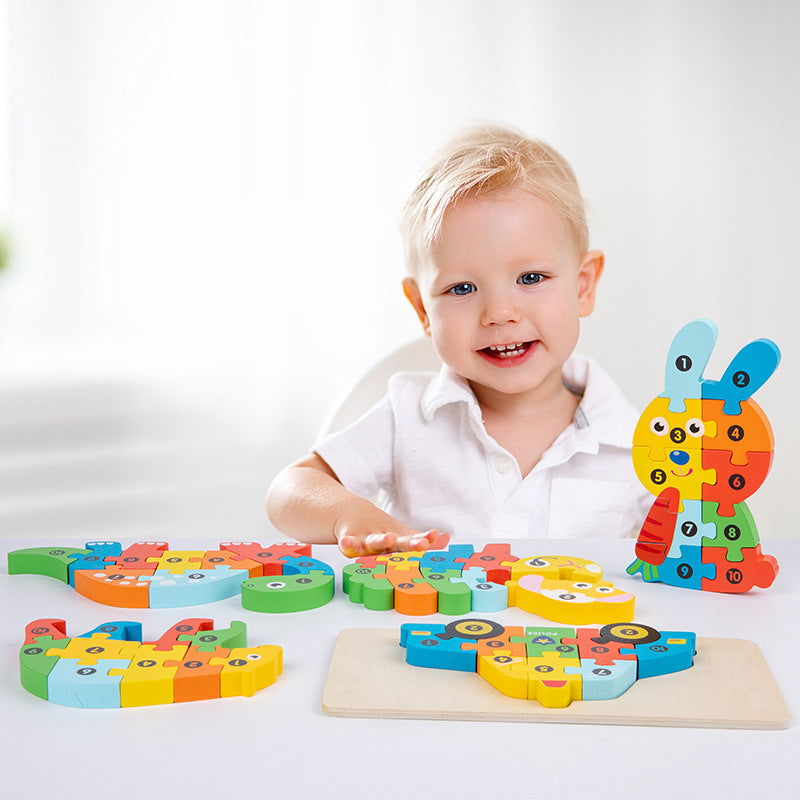 Wooden 3D Puzzle Jigsaw - Kiddi Craze - Child Playing With The Wooden 3D Puzzle Jigsaw