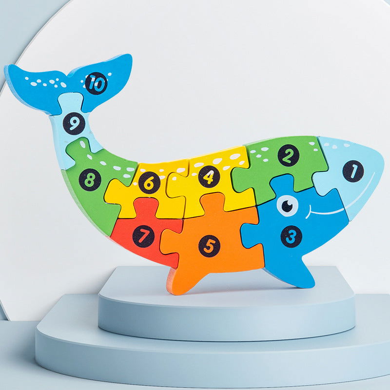 Wooden 3D Puzzle Jigsaw - Kiddi Craze - Whale Puzzle